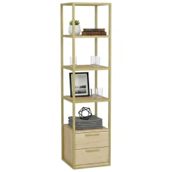 Libreria verticale oro e quercia 39x169h cm - Arsim