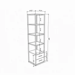 Libreria verticale oro e quercia 39x169h cm - Arsim