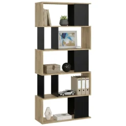 Libreria verticale quercia e nera 80x173h cm - Arg