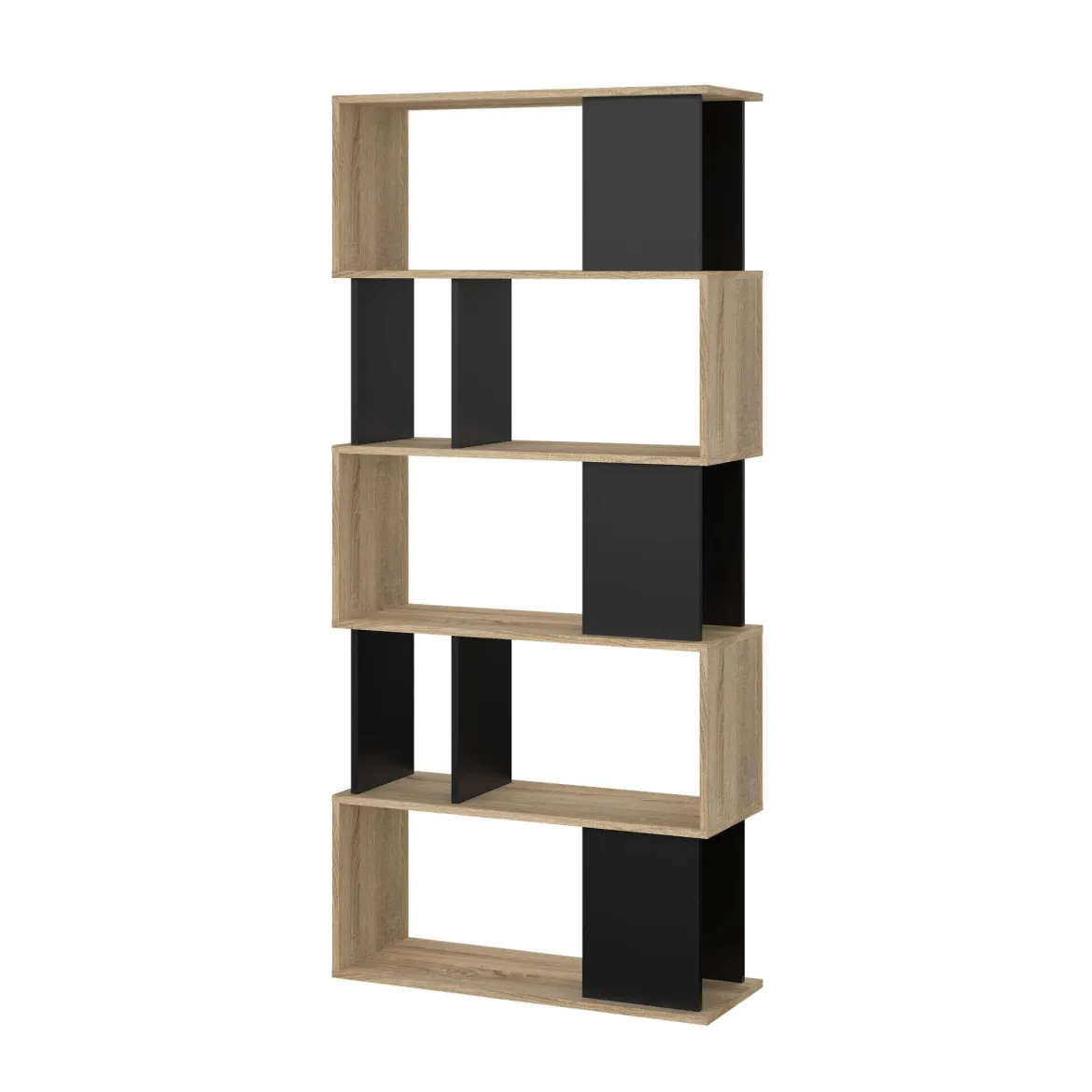 Libreria verticale quercia e nera 80x173h cm - Arg