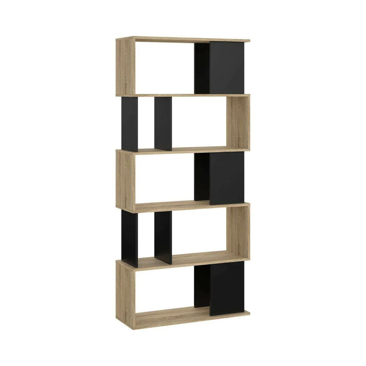 Libreria verticale quercia e nera 80x173h cm - Arg
