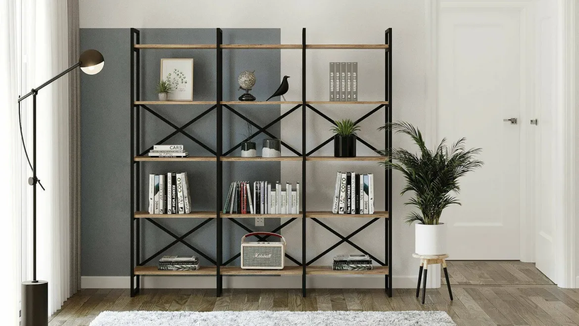 Libreria verticale quercia 47x221h cm - Pabuk