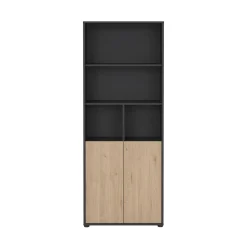 Libreria verticale rovere e grigia 79x204h cm - Arancio