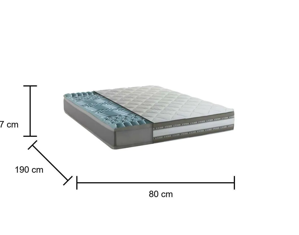 Materasso comfort costante singolo 80x190 in Memory Foam sfoderabile - Assi