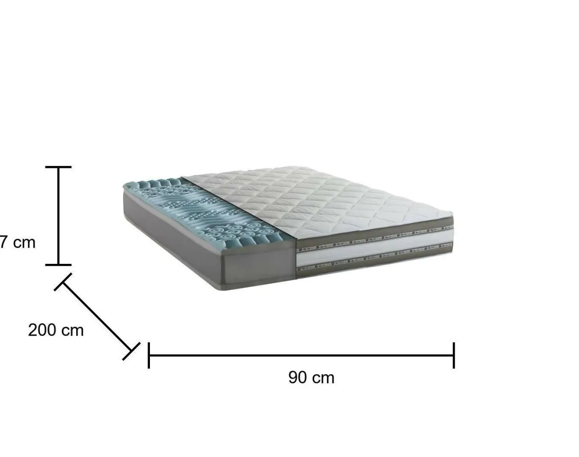 Materasso comfort esclusivo singolo 90x200 in Memory Foam sfoderabile - Assi