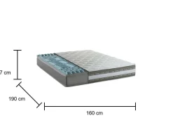 Materasso comfort quotidiano matrimoniale 160x190 in Memory Foam sfoderabile - Amega