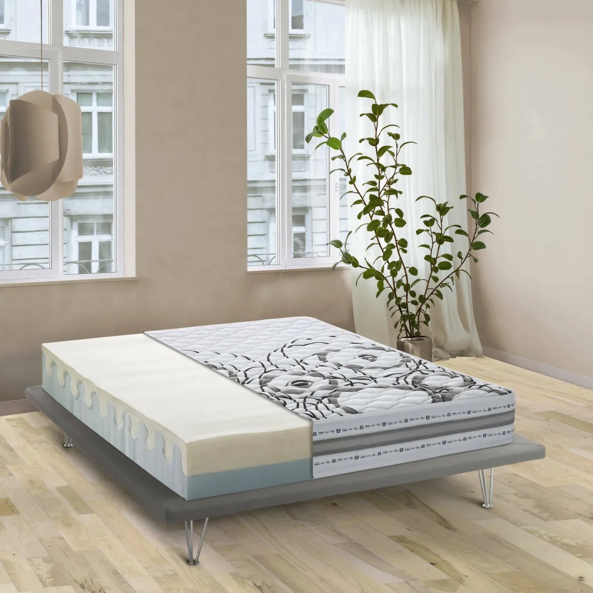 Materasso comfort rassicurante matrimoniale 160x200 in Memory Foam sfoderabile - Incoronata