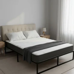 Materasso Matrimoniale Bianco Grigio Grado Rigidità Medio 190x140x22h cm, Misura Rete Compatibile 140x190 cm - Cipirello
