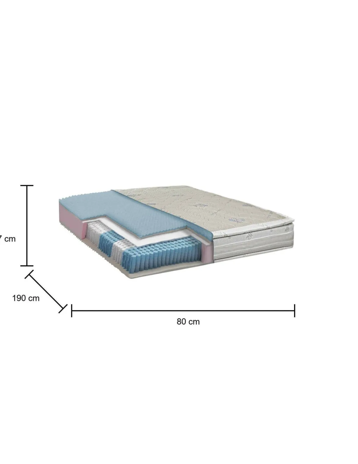 Materasso morbidezza controllata singolo 80x190 in Memory Foam sfoderabile - Altivole