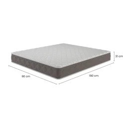 Materasso Singolo Bianco Grado Rigidità 6.5/10 Misura Rete Compatibile 90x200 cm 200x90x21h cm, Singolo Made in Italy - Gaggiano