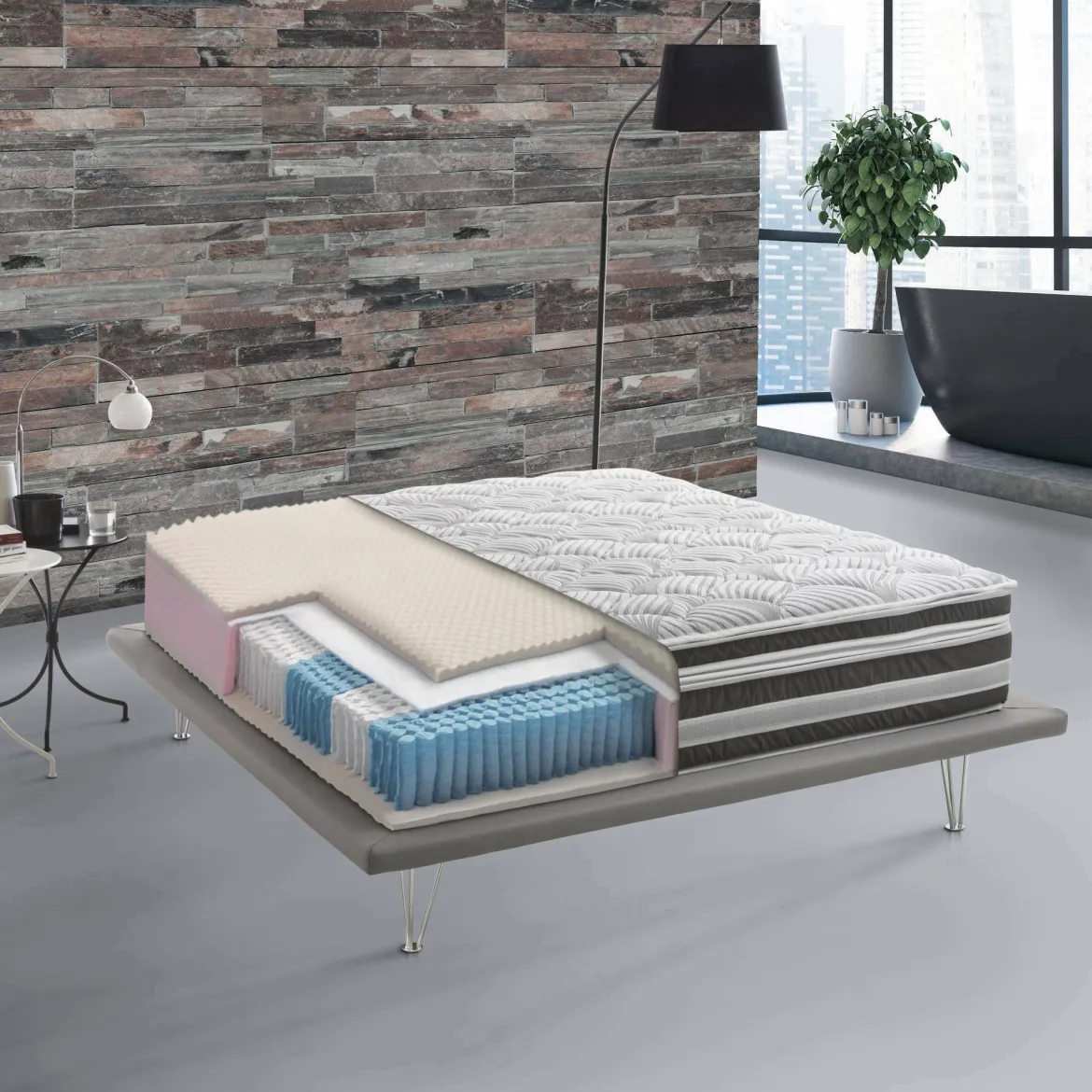 Materasso stabilizzante singolo 80x190 in Memory Foam sfoderabile - Charles