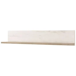 Mensola Bianco Anticato Marrone Rovere un Ripiano 120x19.5x22h cm, Portata Ripiani 5 - Picciano