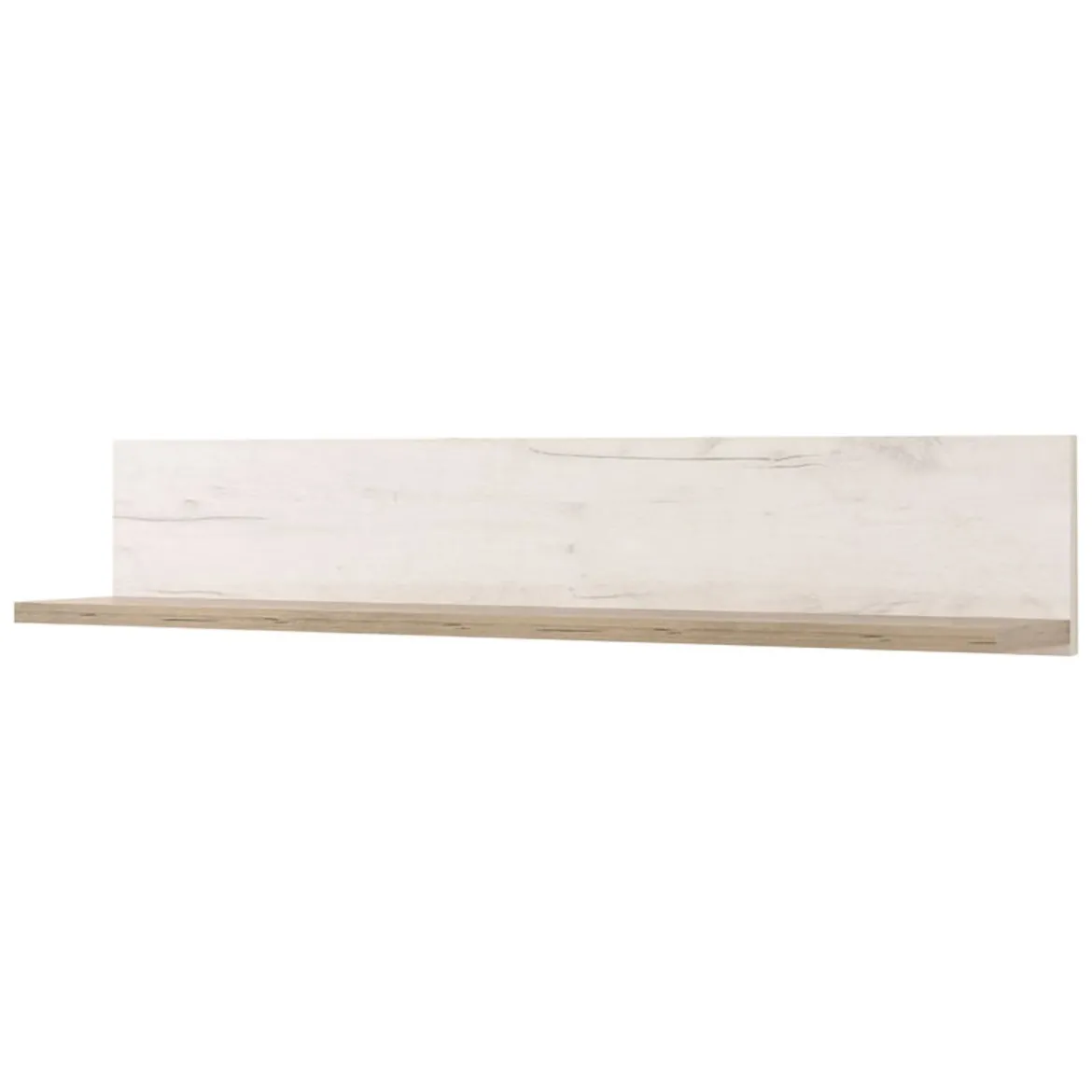 Mensola Bianco Anticato Marrone Rovere un Ripiano 120x19.5x22h cm, Portata Ripiani 5 - Picciano