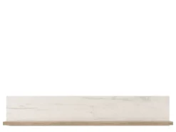 Mensola Bianco Anticato Marrone Rovere un Ripiano 120x19.5x22h cm, Portata Ripiani 5 - Picciano