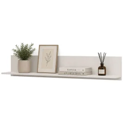 Mensola Bianco Crema un Ripiano Sfumatura Colore Struttura Crema 138x20x24h cm, - Rasun