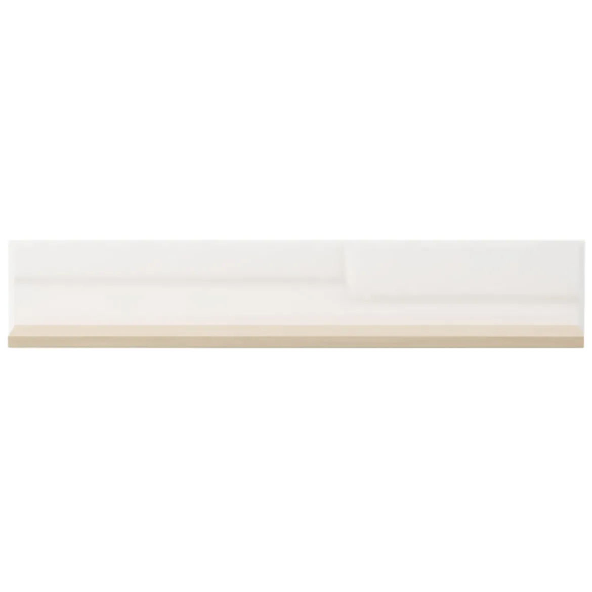 Mensola Bianco Lucido Marrone Rovere un Ripiano Sfumatura Colore Struttura Lucido 128x20x24h cm, Sfumatura Colore Struttura Rovere - Livo