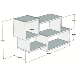 Mensola Bianco Marrone Noce 4 Ripiani Colore Struttura Marrone 91x22x51h cm, Sfumatura Colore Struttura Noce - Etnea