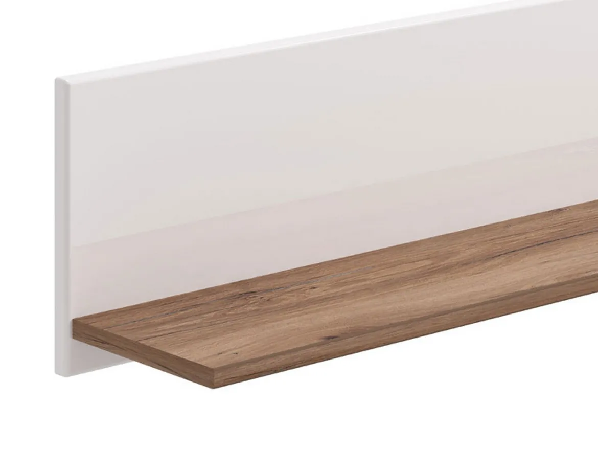 Mensola Bianco Marrone Noce un Ripiano 120x19.5x24h cm, Portata Ripiani 5 - Bellini