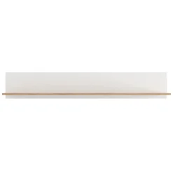 Mensola Bianco Opaco Marrone Rovere un Ripiano Sfumatura Colore Struttura Opaco 138x20x24h cm, Sfumatura Colore Struttura Rovere - Norbio