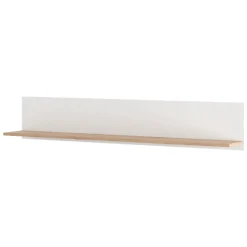 Mensola Bianco Opaco Marrone Rovere un Ripiano Sfumatura Colore Struttura Opaco 138x20x24h cm, Sfumatura Colore Struttura Rovere - Norbio