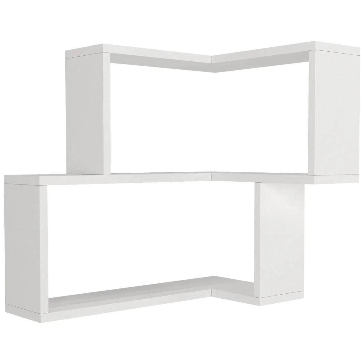 Mensola Bianco 2 Ripiani Angolare 45x15x55h cm, - Omignano