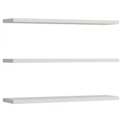 Mensola Bianco 3 Ripiani set da 3 Mensole 30x2x14h cm, - Roscigno