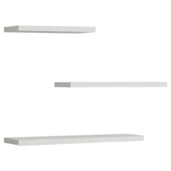 Mensola Bianco 3 Ripiani set da 3 Mensole 30x2x14h cm, - Roscigno