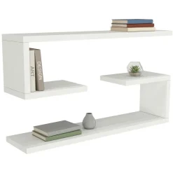 Mensola Bianco 4 Ripiani set da 2 Mensole 60x15x18h cm, - Savogna