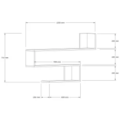 Mensola Bianco 3 Ripiani 120x20x71h cm, - Deliceto