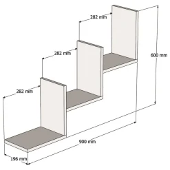 Mensola Bianco 3 Ripiani 90x20x60h cm, - Solesino