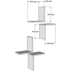 Mensola Bianco 4 Ripiani 43x9x80h cm, - Cervasca
