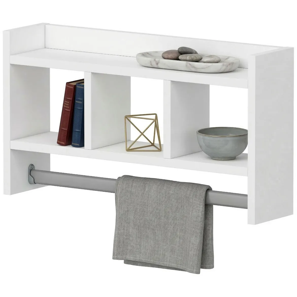 Mensola Bianco 4 Ripiani 64x15x35h cm, - Cortale