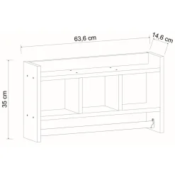 Mensola Bianco 4 Ripiani 64x15x35h cm, - Cortale
