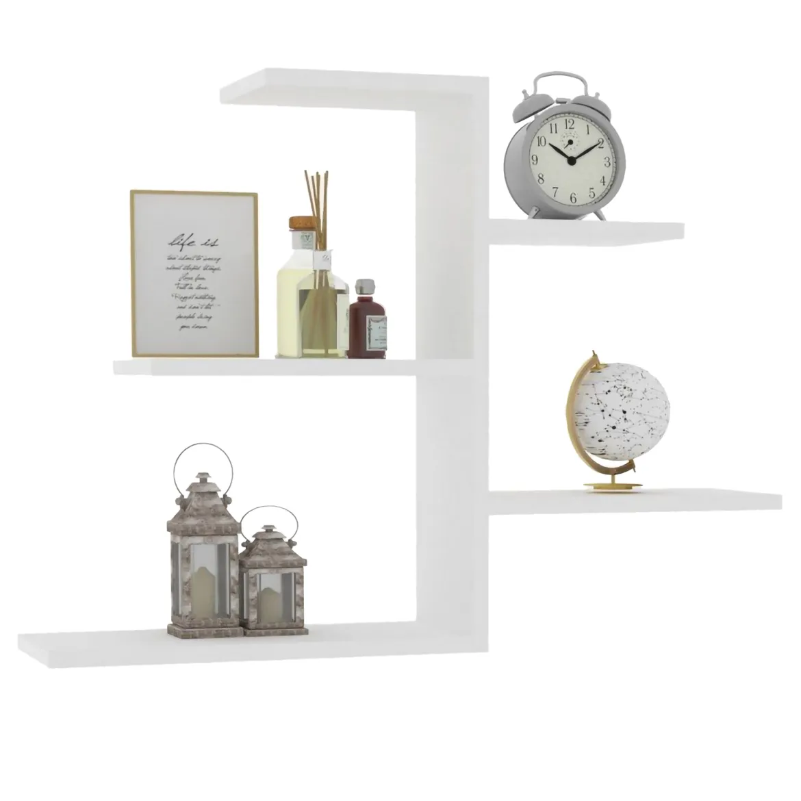 Mensola Bianco 5 Ripiani 82x20x48h cm, - Vizze