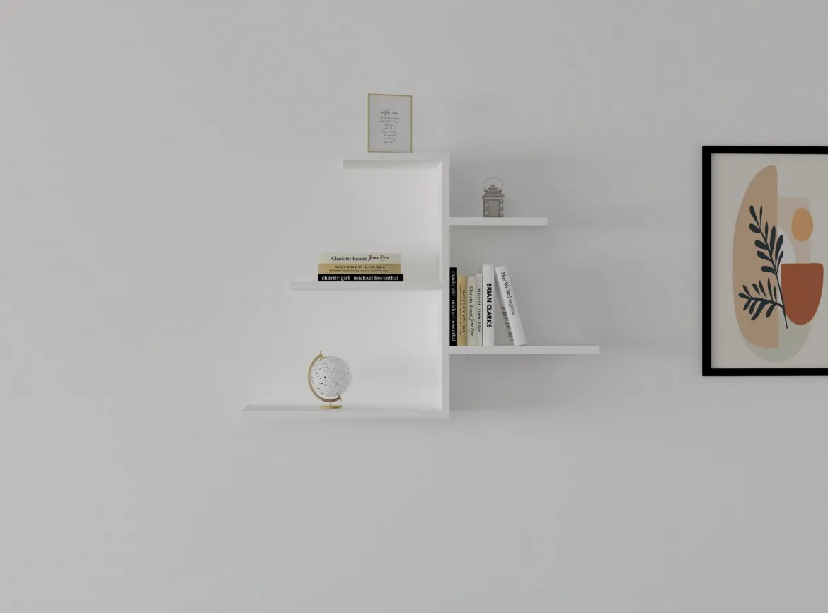 Mensola Bianco 5 Ripiani 82x20x48h cm, - Vizze