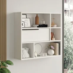 Mensola Bianco 5 Ripiani 90x22x81h cm, - Coeli