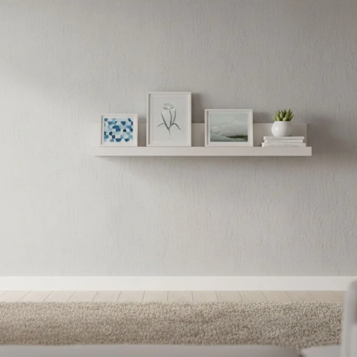 Mensola Bianco un Ripiano 137.5x19.5x24h cm, Portata Ripiani 5 - Vazzano