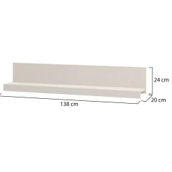 Mensola Bianco un Ripiano 137.5x19.5x24h cm, Portata Ripiani 5 - Vazzano