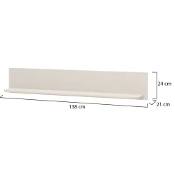 Mensola Bianco un Ripiano 137.5x21x24h cm, Portata Ripiani 5 - Magnago