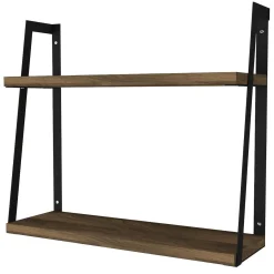 Mensola da parete 14x45cm noce e nera - Skjaldmaer