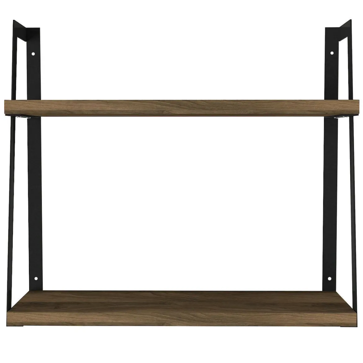 Mensola da parete 14x45cm noce e nera - Skjaldmaer