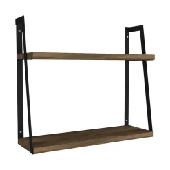 Mensola da parete 14x45cm noce e nera - Skjaldmaer
