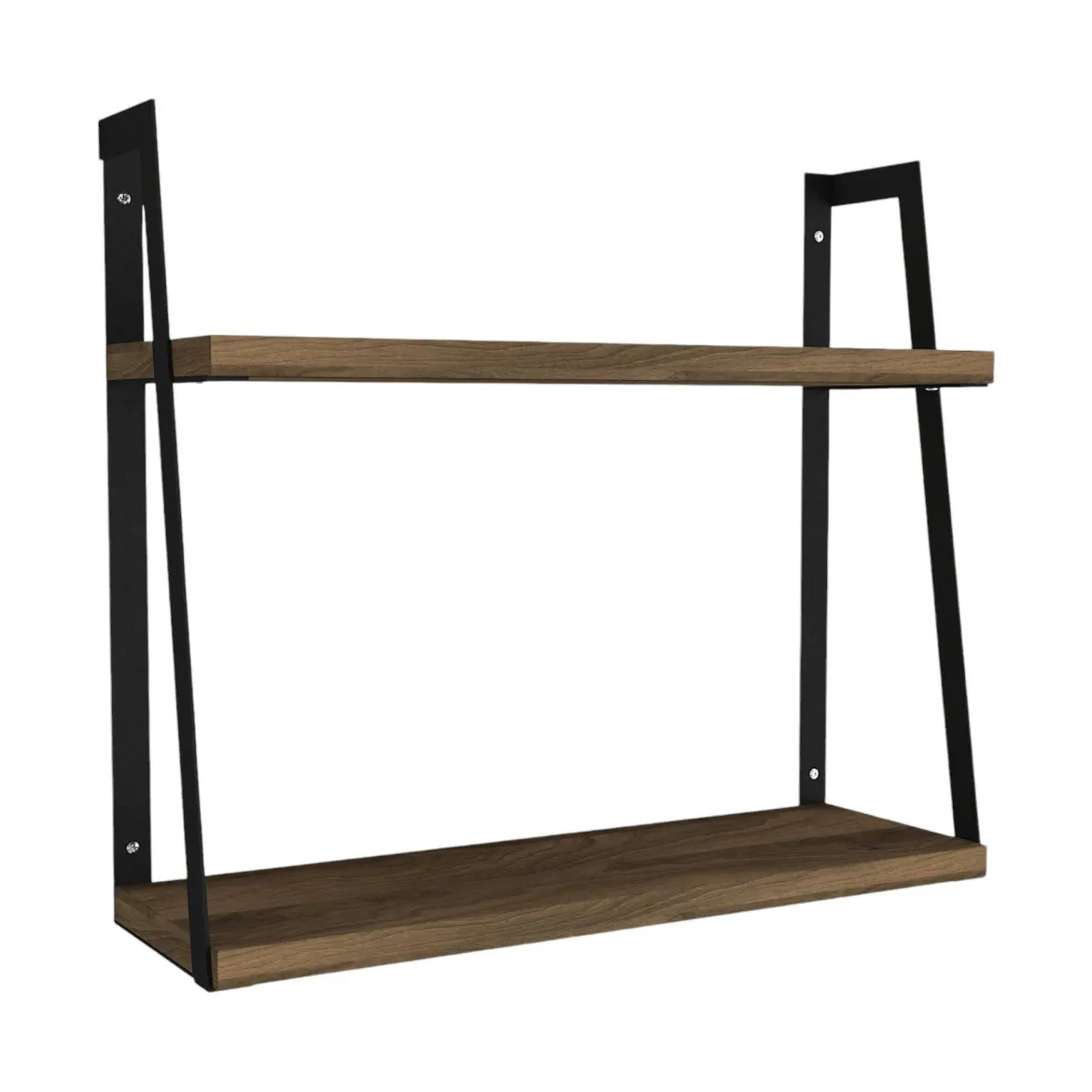 Mensola da parete 14x45cm noce e nera - Skjaldmaer