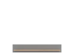 Mensola Grigio Marrone Rovere un Ripiano Dettaglio Geometrico 146x19.5x24h cm, Portata Ripiani 5 - Suelli