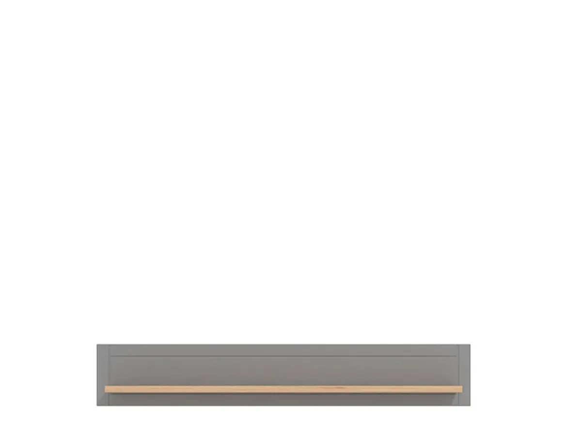 Mensola Grigio Marrone Rovere un Ripiano Dettaglio Geometrico 146x19.5x24h cm, Portata Ripiani 5 - Suelli