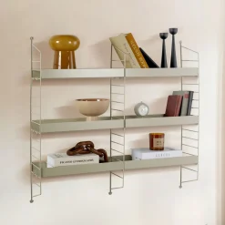 Mensola Grigio Tortora 3 Ripiani Sfumatura Colore Struttura Tortora 98x21x100h cm, - Scurelle