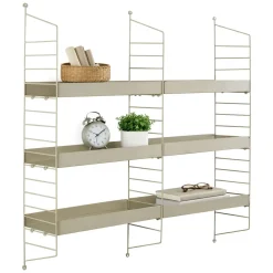 Mensola Grigio Tortora 3 Ripiani Sfumatura Colore Struttura Tortora 98x21x100h cm, - Scurelle