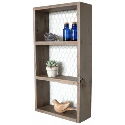 Mensola Marrone Naturale 2 Ripiani Fatto a Mano, in Legno di Abete 30x9x60h cm, Sfumatura Colore Struttura Naturale - Torraca