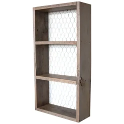 Mensola Marrone Naturale 2 Ripiani Fatto a Mano, in Legno di Abete 30x9x60h cm, Sfumatura Colore Struttura Naturale - Torraca