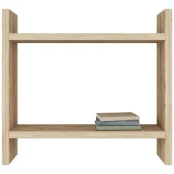 Mensola Marrone Naturale 2 Ripiani in Legno di Abete, Fatto a Mano 18x12x35h cm, Sfumatura Colore Struttura Naturale - Tadino